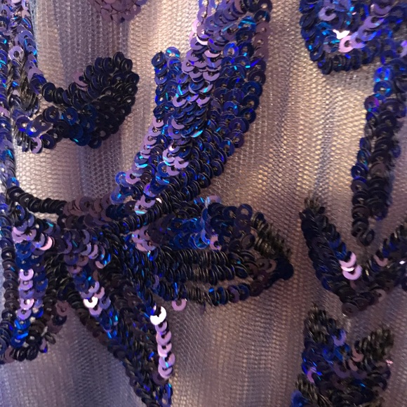 Aspeed Design _New_Royal Blue Sequins Gown with Scarf_Small - Picture 5 of 13